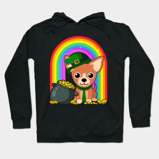 Chihuahua Rainbow Irish Clover St Patrick Day Dog Gift print Hoodie